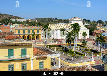 Vista della piazza centrale di Trinidad, Sancti Spiritus provincia, Cuba Foto Stock