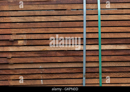 Dischi impilati doghe in legno Foto Stock