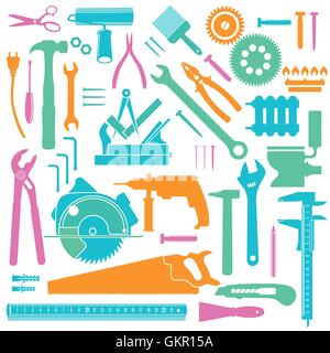 Strumenti di colore delle icone Illustrazione Vettoriale