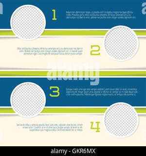 Infografico design con foto circle contenitori Illustrazione Vettoriale
