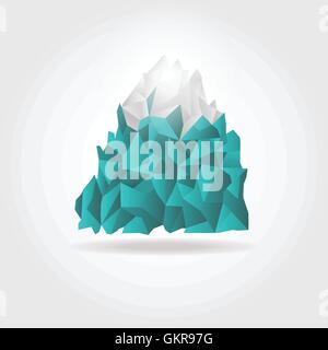 Iceberg icona sullo sfondo bianco. Vettore logo di montagna segno. Illustrazione Vettoriale