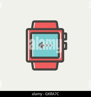 Smart watch thin line icona Illustrazione Vettoriale