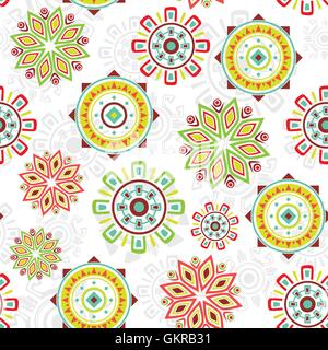 Vettore folk colorati seamless sfondo pattern Illustrazione Vettoriale