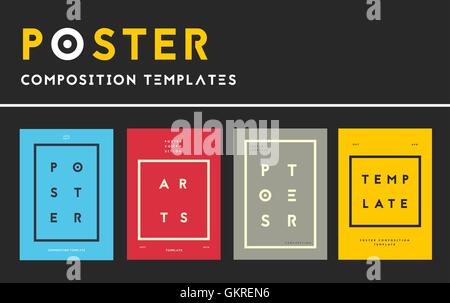 Set di poster, volantini, brochure, dei modelli di impaginazione Illustrazione Vettoriale