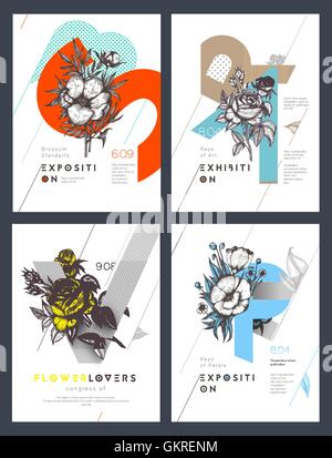 Set di modelli di impaginazione di volantini o brochure Illustrazione Vettoriale