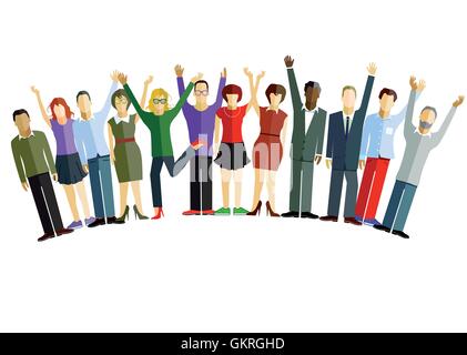 Le persone sono felici e sicuri Illustrazione Vettoriale