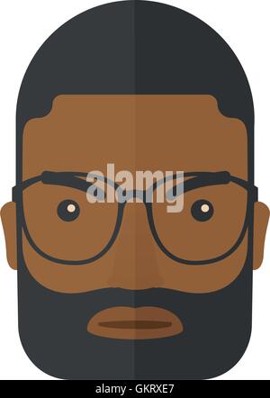 La faccia di angry black guy. Illustrazione Vettoriale