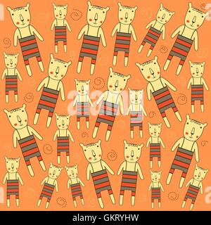 Modello senza soluzione di continuità con gli orsi Illustrazione Vettoriale