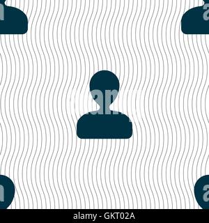 Maschio icona silhouette segno. Modello senza cuciture con texture geometrica. Vettore Illustrazione Vettoriale