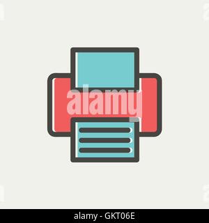 Stampante thin line icona Illustrazione Vettoriale