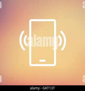 Telefono cellulare sottile vibrante icona linea Illustrazione Vettoriale