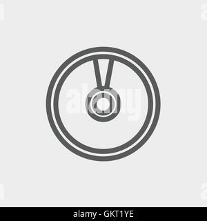 Cd o DVD sottile Icona di linea Illustrazione Vettoriale