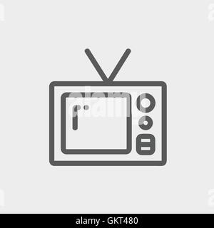 Televisione Vintage thin line icona Illustrazione Vettoriale