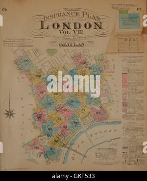 Pungolo mappa:WC1 WC2 SW1 Covent Garden Bloomsbury Holborn Strand Charing Cross 1888 Foto Stock