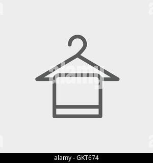 Asciugamani su appendiabiti thin line icona Illustrazione Vettoriale