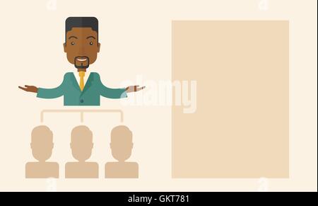 Afro-americano dando un buisness discorso. Illustrazione Vettoriale