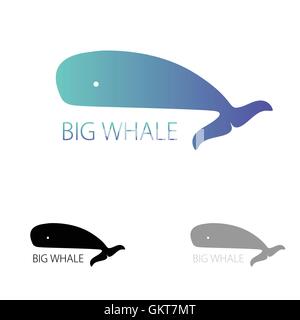 Immagine vettoriale di una grande balena. Whale logo per il vostro aziendali Illustrazione Vettoriale