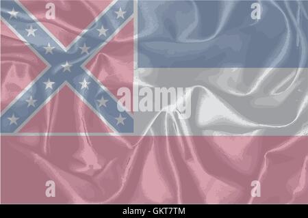 La Mississippi State Flag di seta Illustrazione Vettoriale