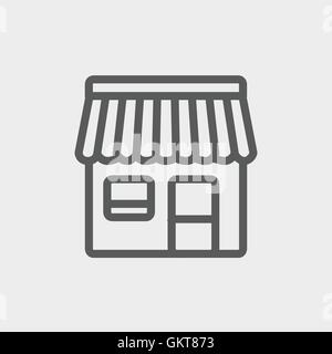 Pressione di stallo dello store thin line icona Illustrazione Vettoriale