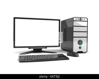 Computer vista anteriore, schermata vuota (fatto in 3D rendering) Foto Stock