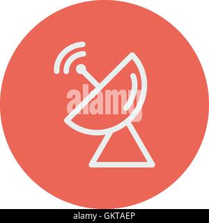 Il radar antenna parabolica thin line icona Illustrazione Vettoriale