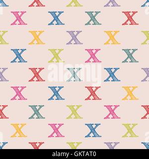 Scarabocchiati lettera X pattern design Illustrazione Vettoriale