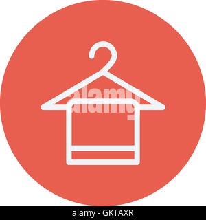 Asciugamani su appendiabiti thin line icona Illustrazione Vettoriale