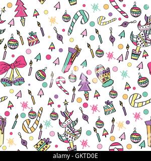 Pattern colorati con elementi di Natale Illustrazione Vettoriale