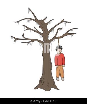 Impiccato e la struttura ad albero Illustrazione Vettoriale