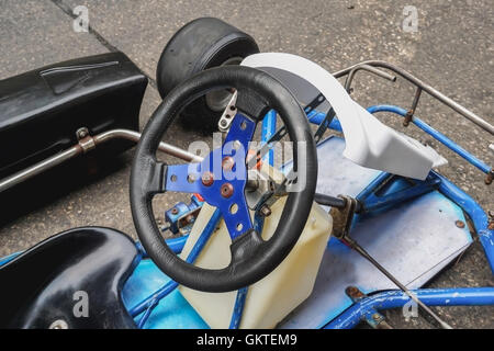 Go kart racing volante, il fuoco selettivo Foto Stock