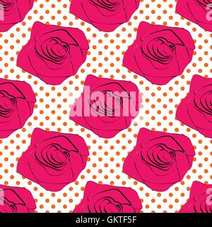 Rose seamless pattern su uno sfondo Illustrazione Vettoriale