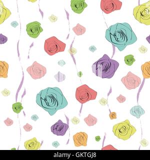 La peste seamless pattern di rose Illustrazione Vettoriale