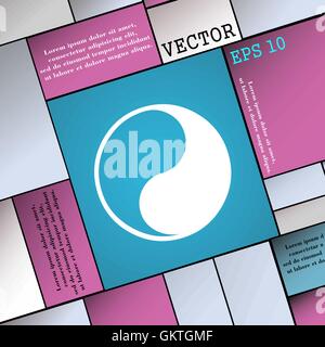 Yin Yang segno icona. Appartamento moderno stile per il design. Vettore Illustrazione Vettoriale