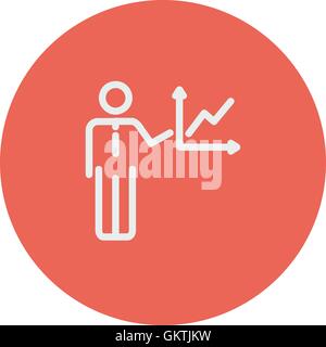 Business report thin line icona Illustrazione Vettoriale