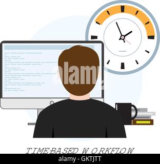 Time-Based Icona del flusso di lavoro Illustrazione Vettoriale