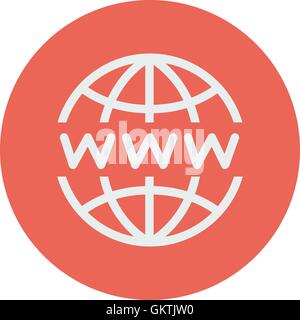 Globo con sito web design sottile Icona di linea Illustrazione Vettoriale