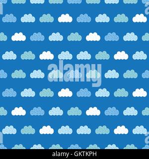 Nuvole di vettore Blue Sky modello senza giunture Illustrazione Vettoriale