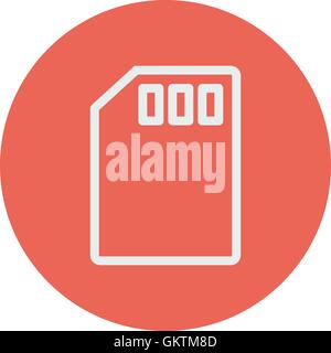 Scheda di memoria di una linea sottile icona Illustrazione Vettoriale