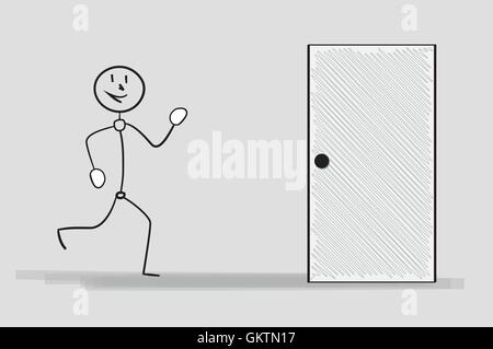 Esecuzione di uomo e porta Illustrazione Vettoriale