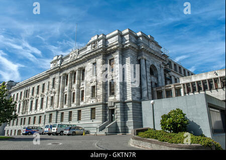 Wellington, Nuova Zelanda - 3 Marzo 2016: la Casa del Parlamento, uno della Nuova Zelanda gli edifici del Parlamento a Wellington Foto Stock