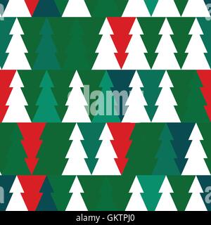 Natale vettore seamless pattern con alberi di Natale. Illustrazione Vettoriale