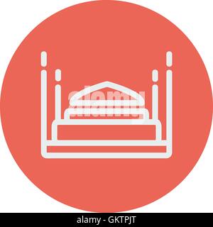 Letto matrimoniale thin line icona Illustrazione Vettoriale