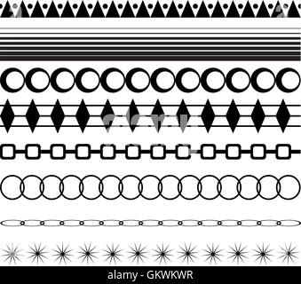 Set di Seamless pattern di confine Illustrazione Vettoriale