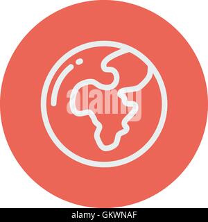 Globo thin line icona Illustrazione Vettoriale