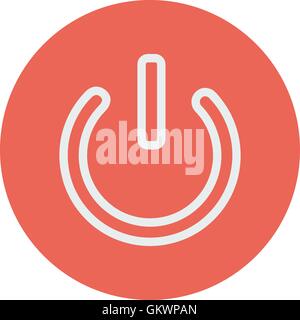 Alimentazione pulsante start thin line icona Illustrazione Vettoriale
