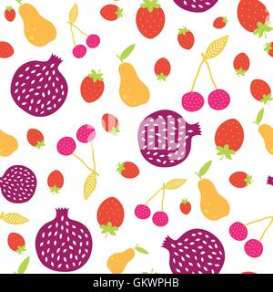 Vettore colorato divertimento frutta modello senza giunture Illustrazione Vettoriale