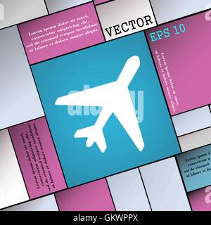 Icona aereo segno. Appartamento moderno stile per il design. Vettore Illustrazione Vettoriale