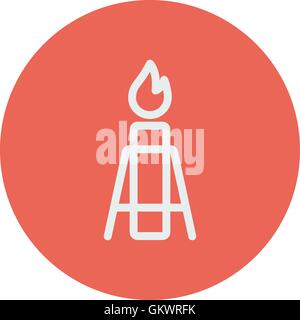 Candela con supporto thin line icona Illustrazione Vettoriale