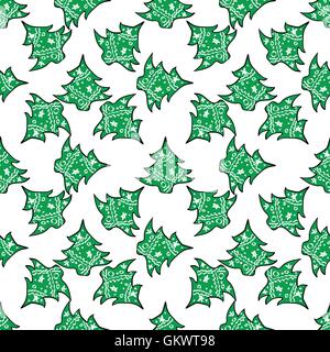 Modello senza cuciture con alberi di Natale su un backround. Illustrazione Vettoriale