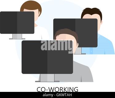 Icona di co-working Illustrazione Vettoriale